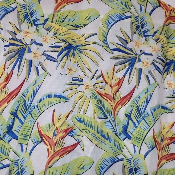 ONIA Lightweight 100% Cotton Hawaiian Floral Print Short Sleeve Shirt Size S - Picture 8 of 12